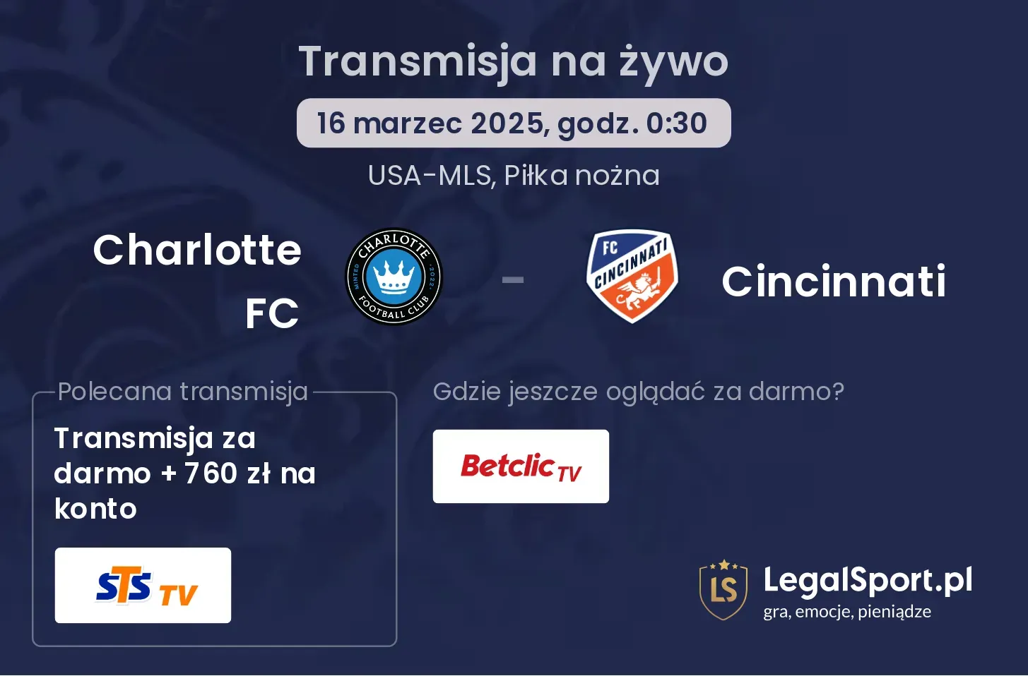 Charlotte FC - Cincinnati gdzie oglądać?