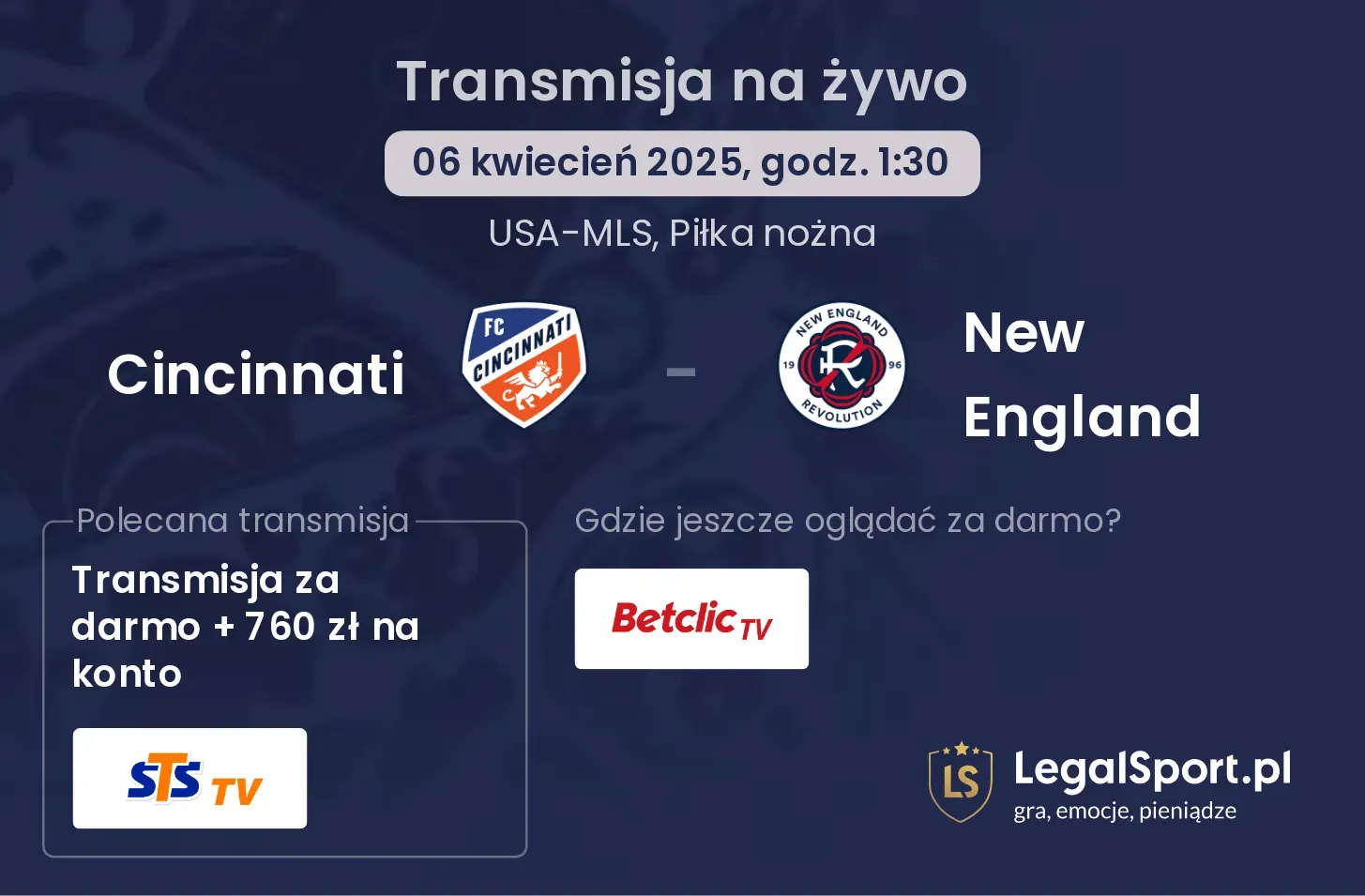 Cincinnati - New England gdzie oglądać transmisję?