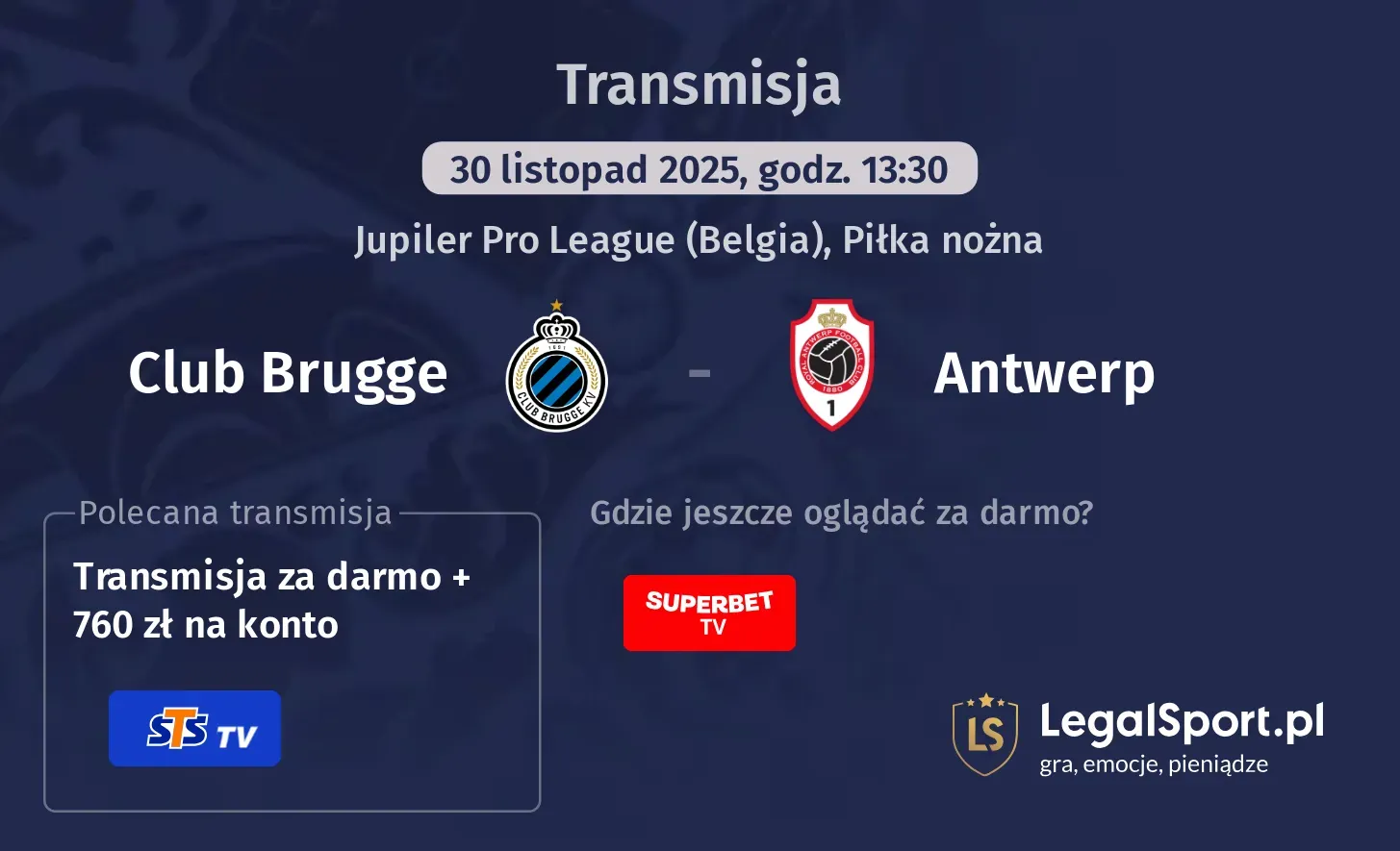 Club Brugge - Antwerp Transmisje