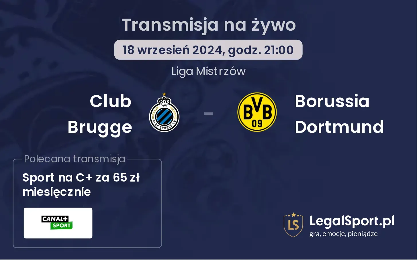 Club Brugge - Borussia Dortmund gdzie oglądać? 18.09, godz. 21:00