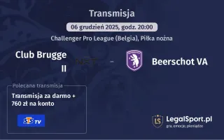 Club Brugge II - Beerschot VA gdzie oglądać? (06.12)