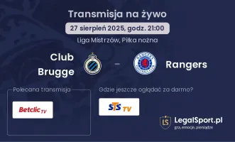 Club Brugge - Rangers gdzie oglądać?