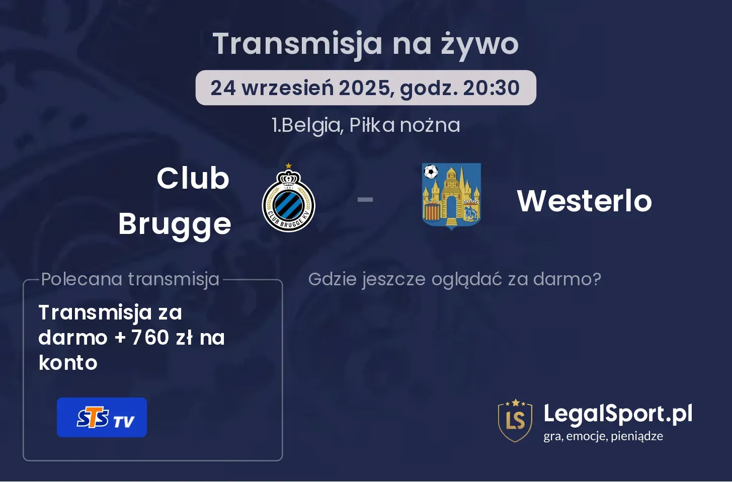 Club Brugge - Westerlo gdzie oglądać?