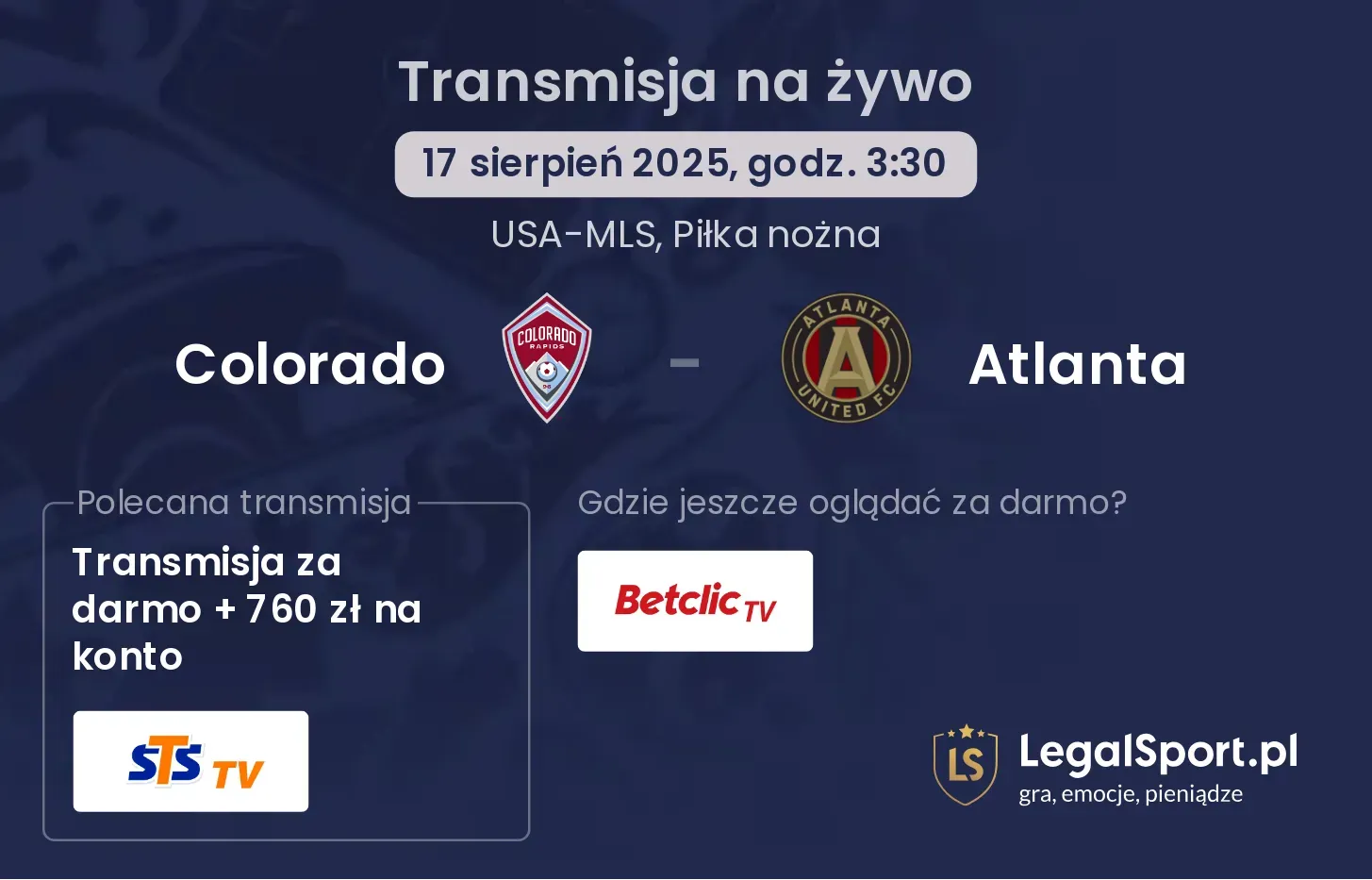 Colorado - Atlanta transmisja na żywo