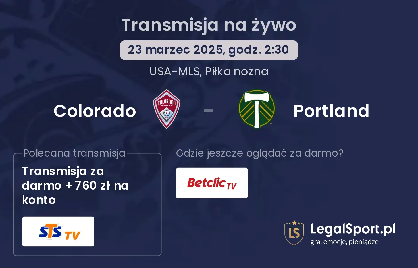 Colorado - Portland gdzie oglądać transmisję?