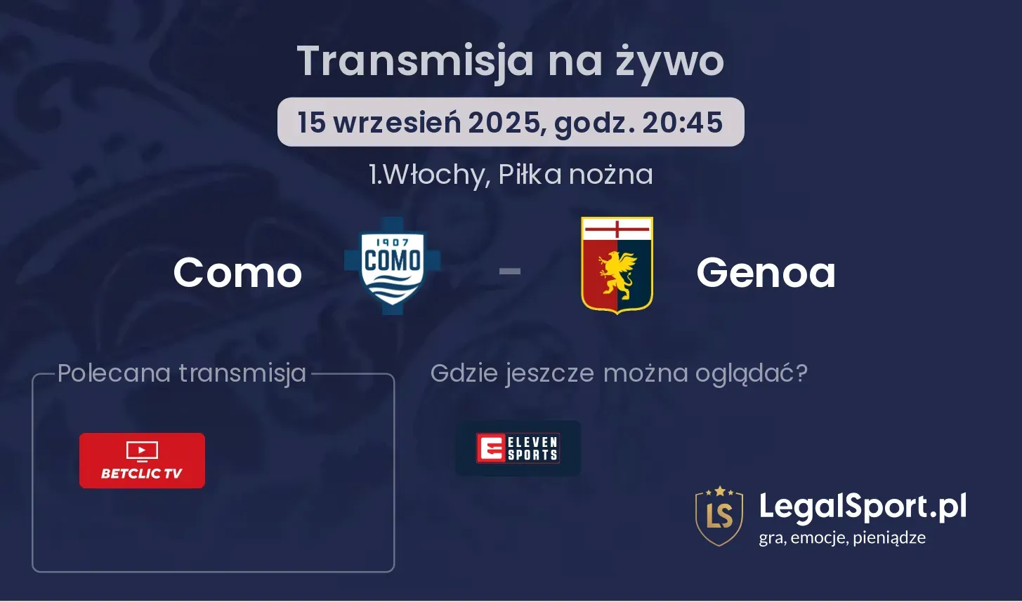 Como - Genoa transmisja na żywo