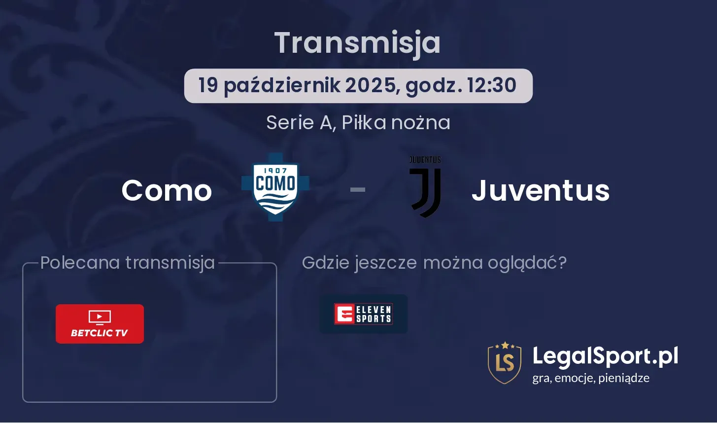 Como - Juventus Transmisje
