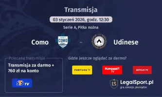 Como - Udinese gdzie oglądać (03.01.2026)