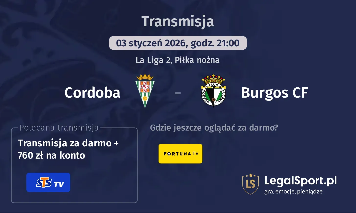 Cordoba - Burgos CF Transmisje