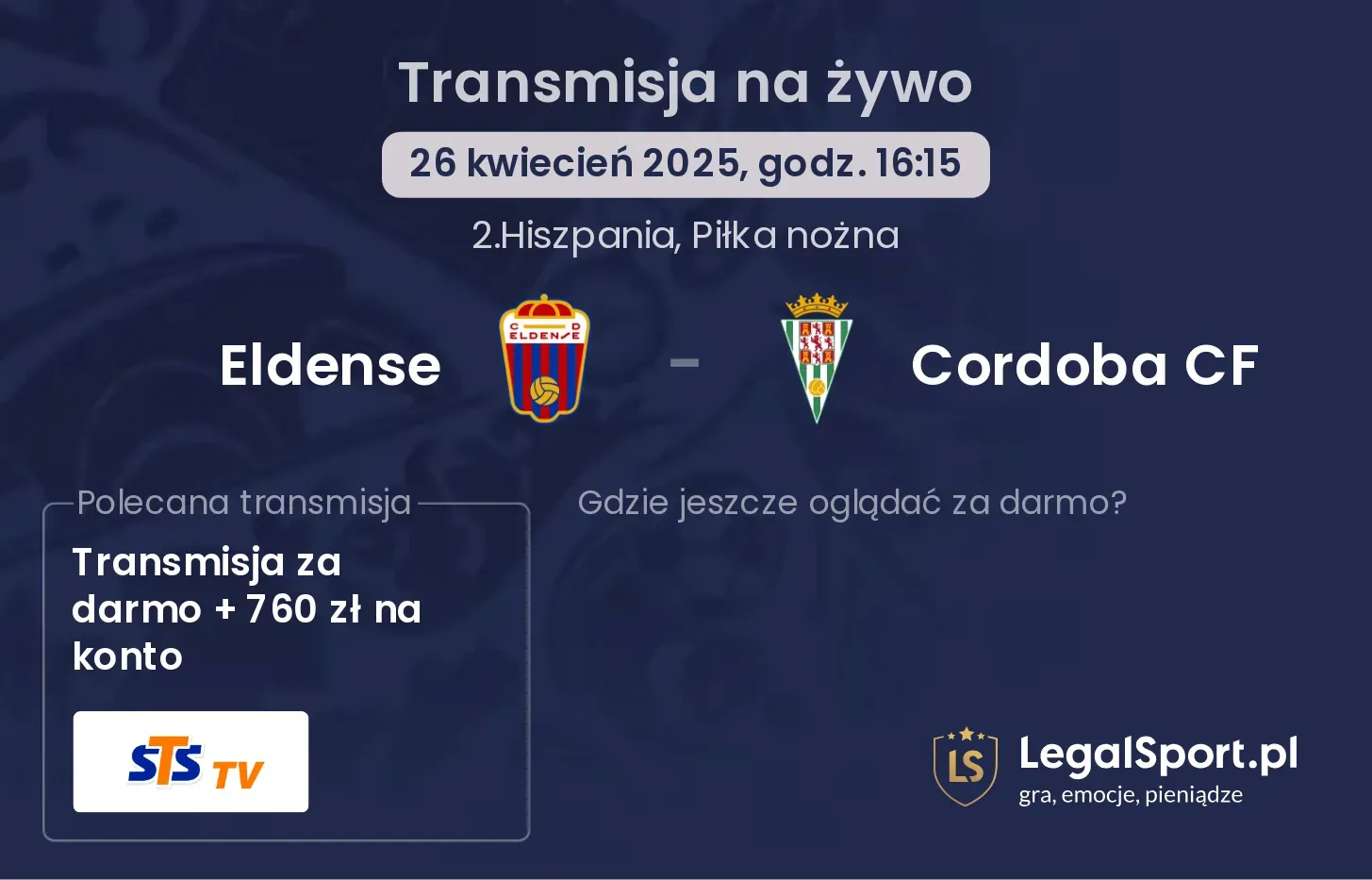 Eldense - Cordoba CF gdzie oglądać?