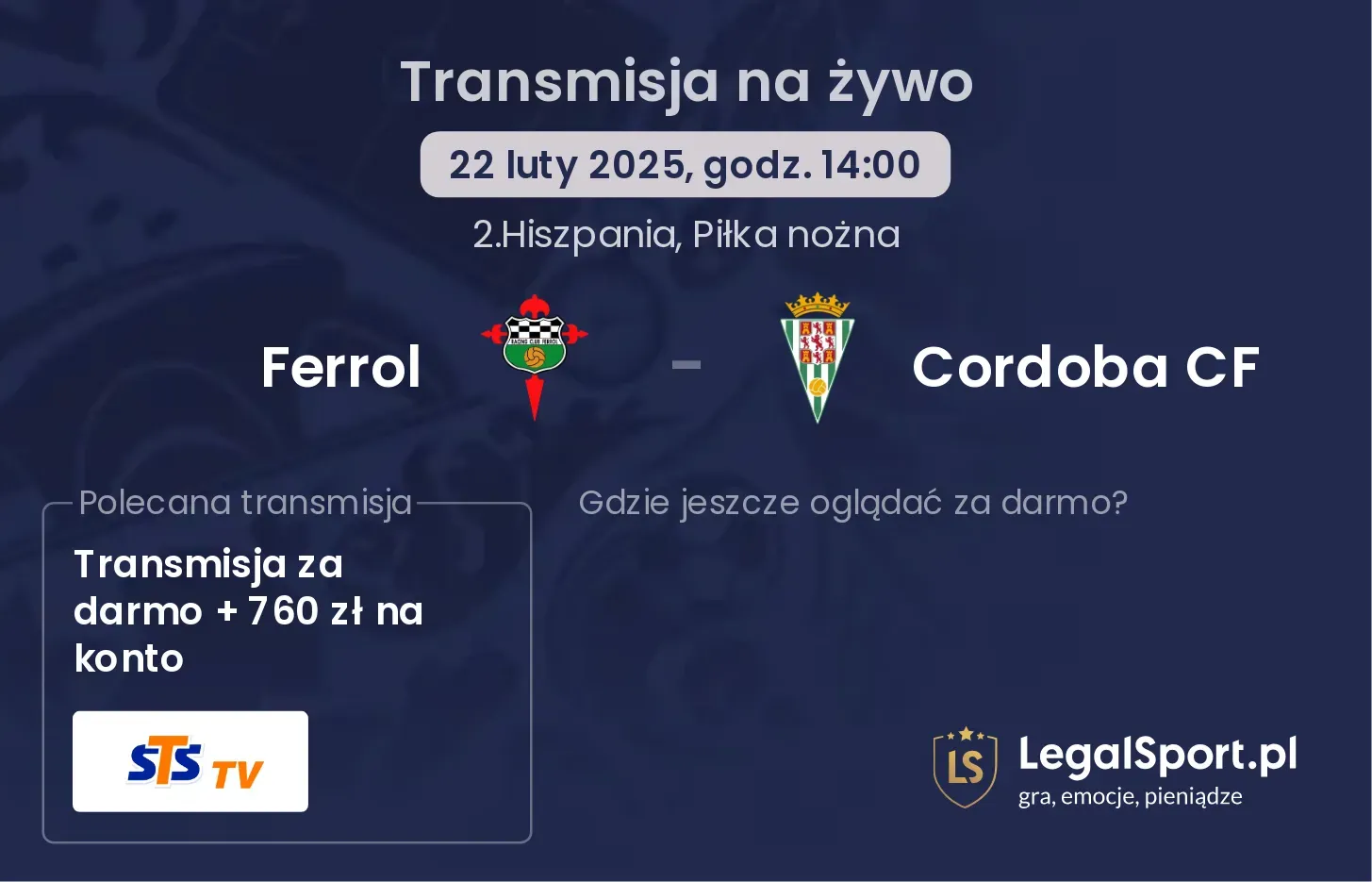 Ferrol - Cordoba CF gdzie oglądać?