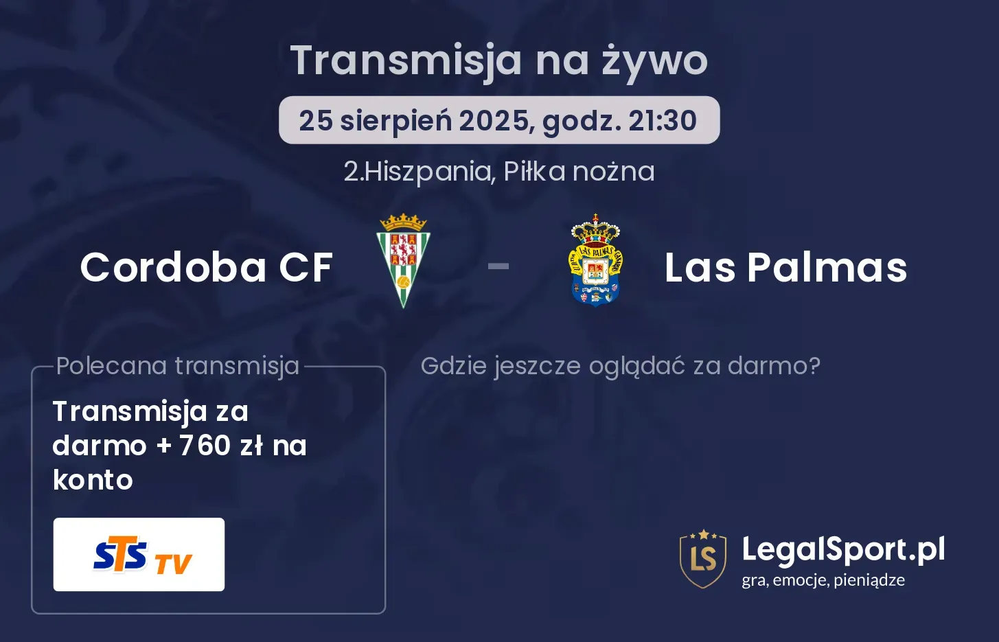 Cordoba CF - Las Palmas transmisja na żywo