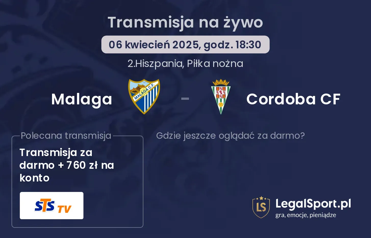 Malaga - Cordoba CF gdzie oglądać transmisję?