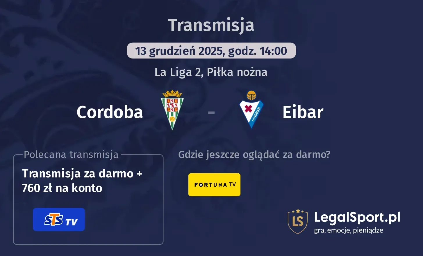 Cordoba - Eibar Transmisje
