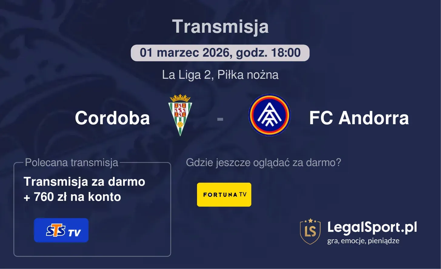 Cordoba - FC Andorra Transmisje