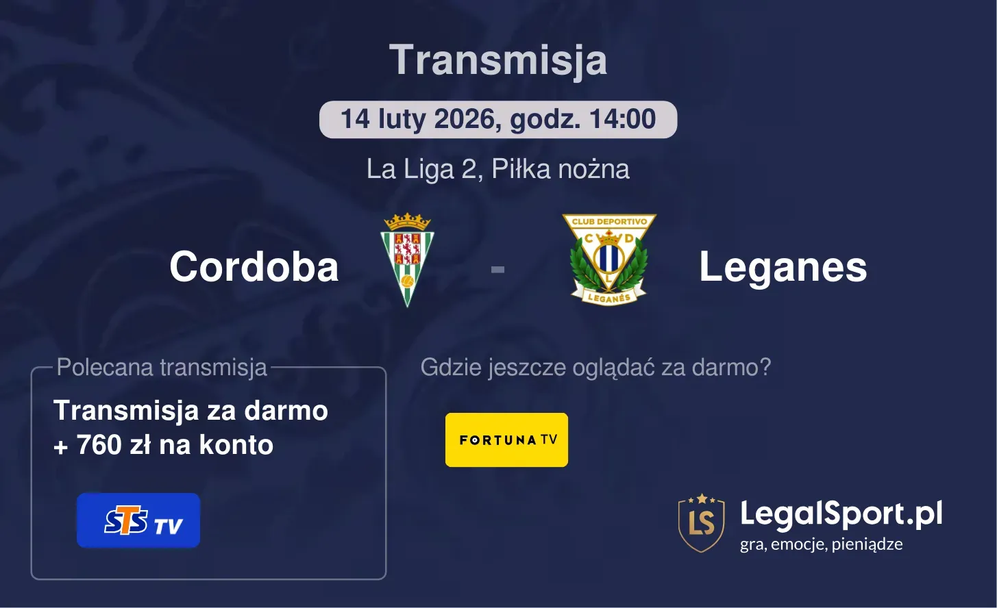 Cordoba - Leganes Transmisje
