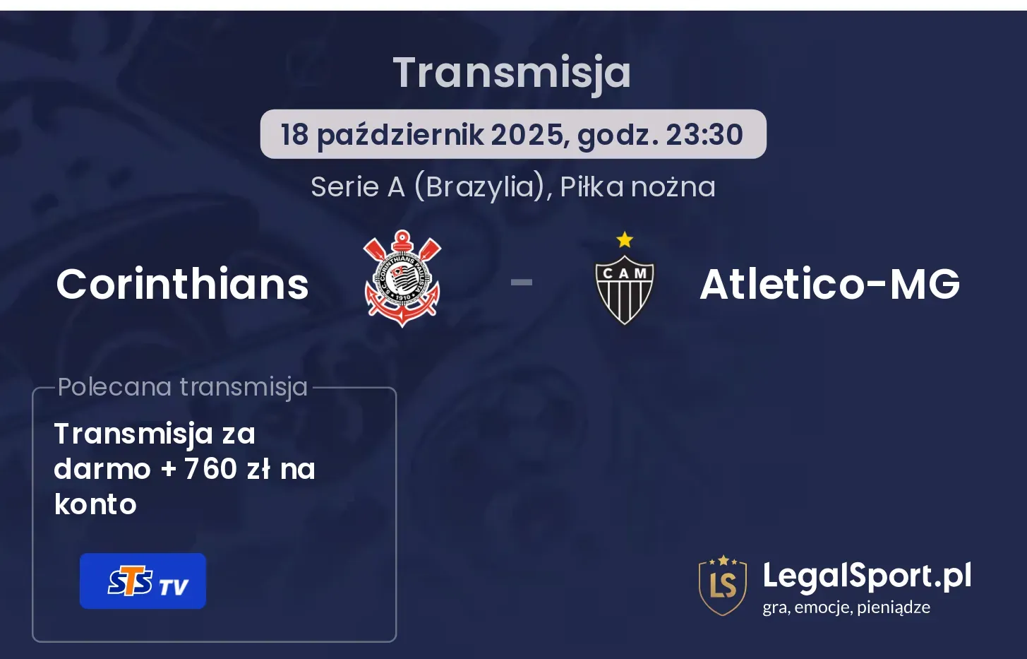 Corinthians - Atletico-MG Transmisje