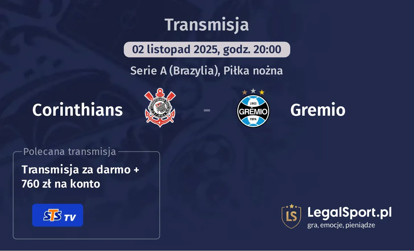 Corinthians - Gremio Transmisje