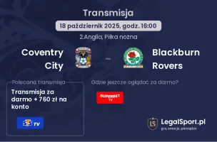 Coventry City - Blackburn Rovers gdzie oglądać?