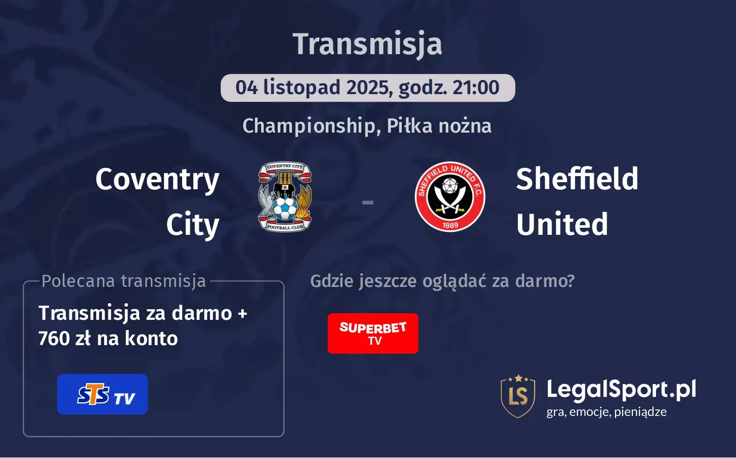 Coventry City - Sheffield United Transmisje