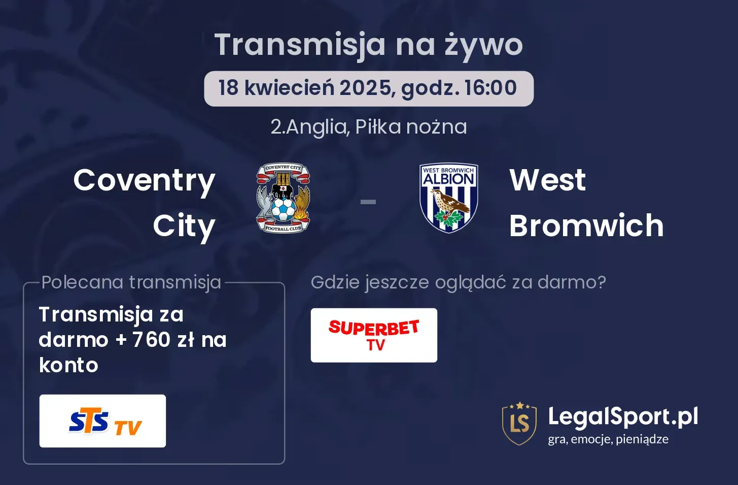 Coventry City - West Bromwich gdzie oglądać?