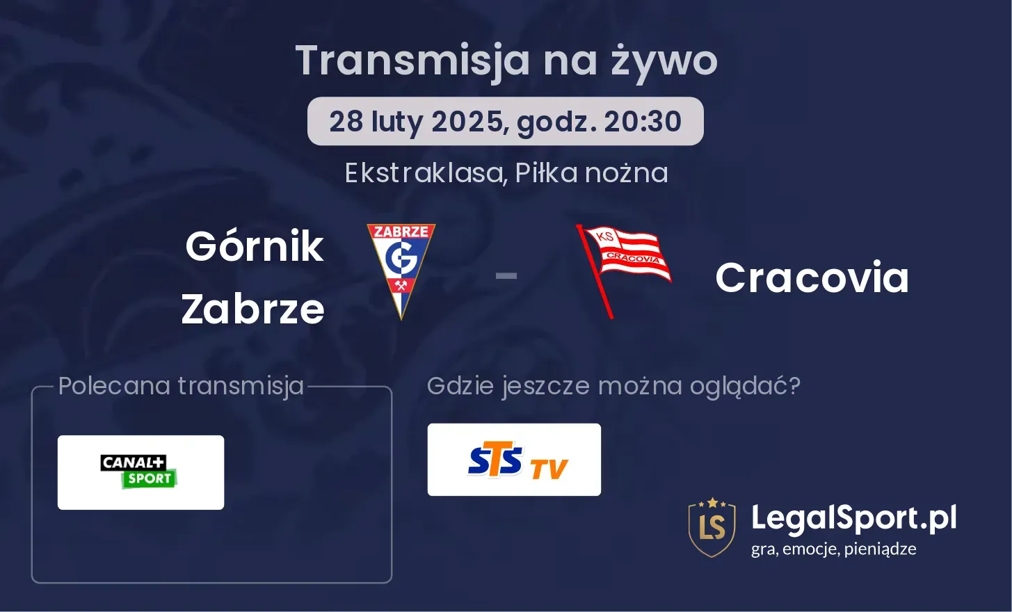 Górnik Zabrze - Cracovia gdzie oglądać?