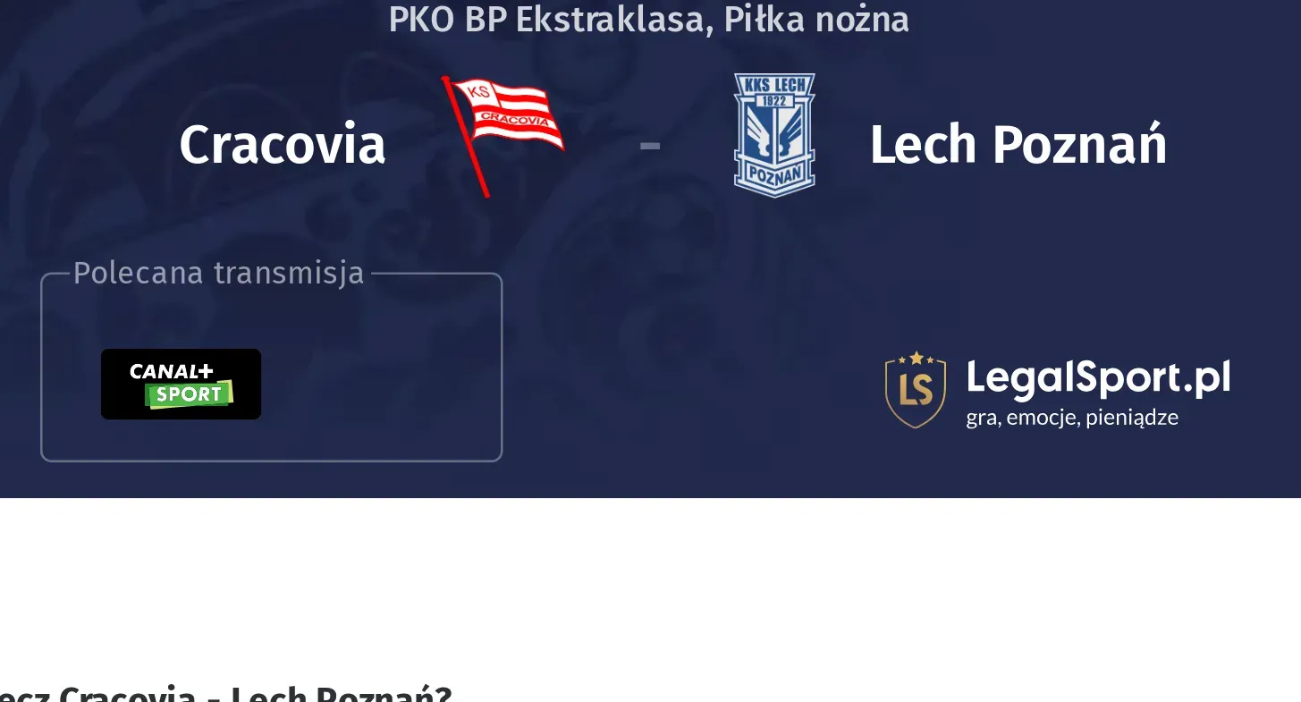 Cracovia - Lech Poznań Transmisje