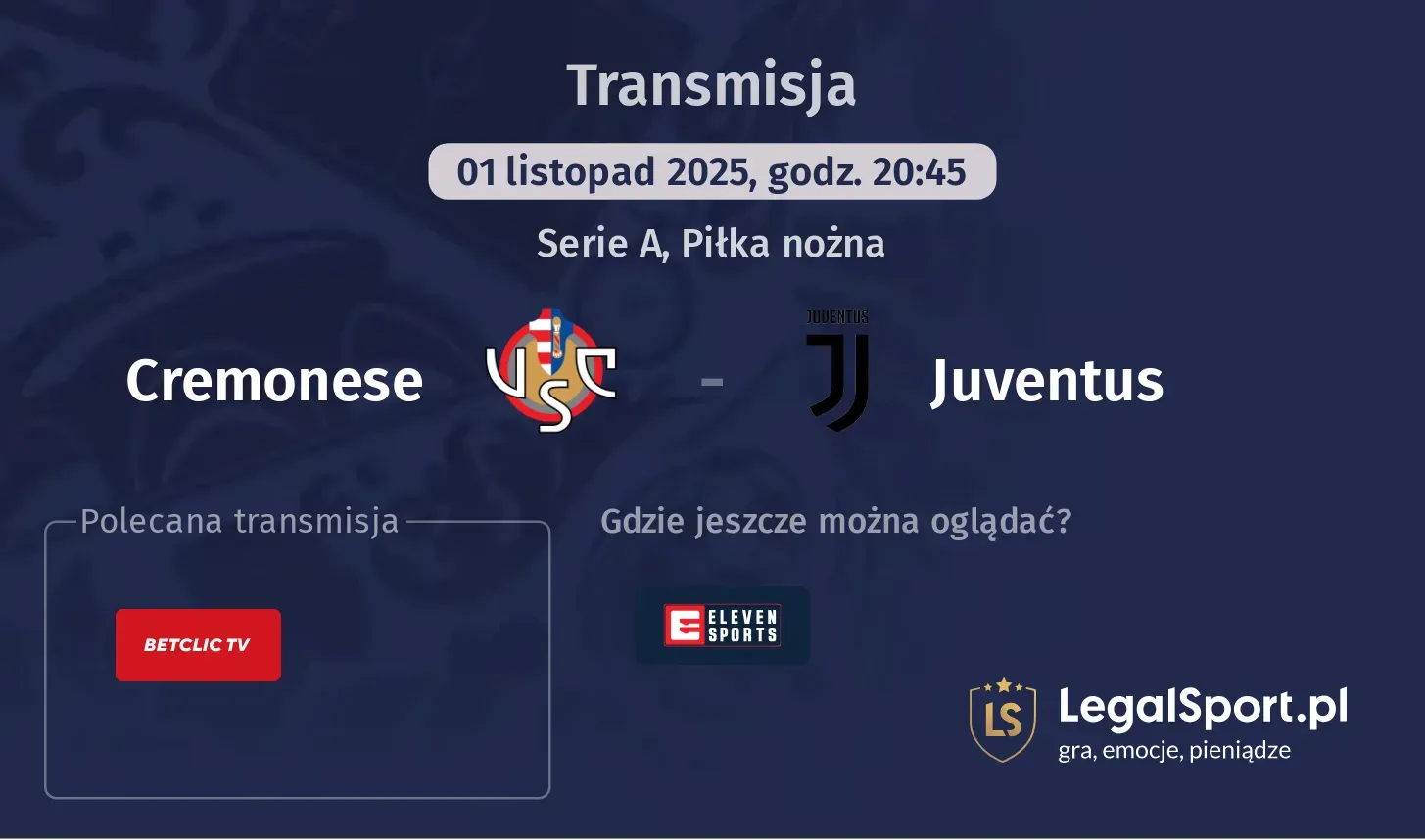 Cremonese - Juventus Transmisje
