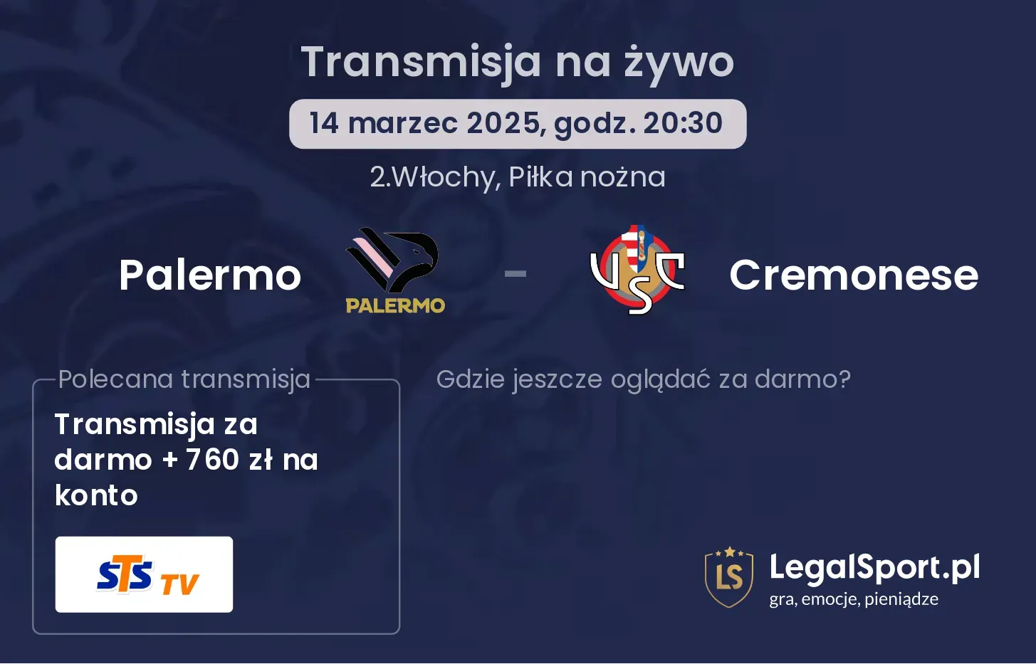 Palermo - Cremonese gdzie oglądać transmisję?