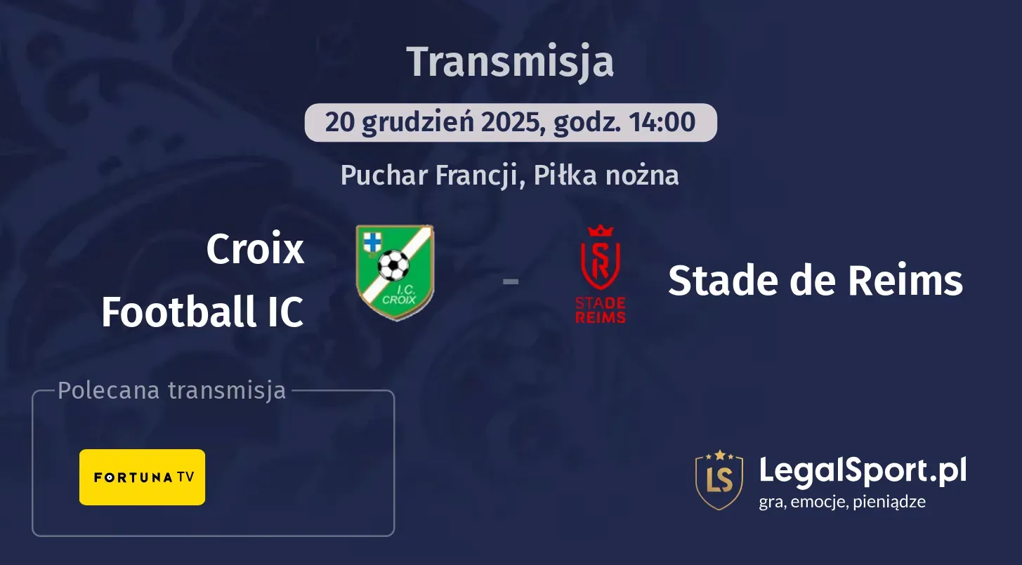 Croix Football IC - Stade de Reims Transmisje