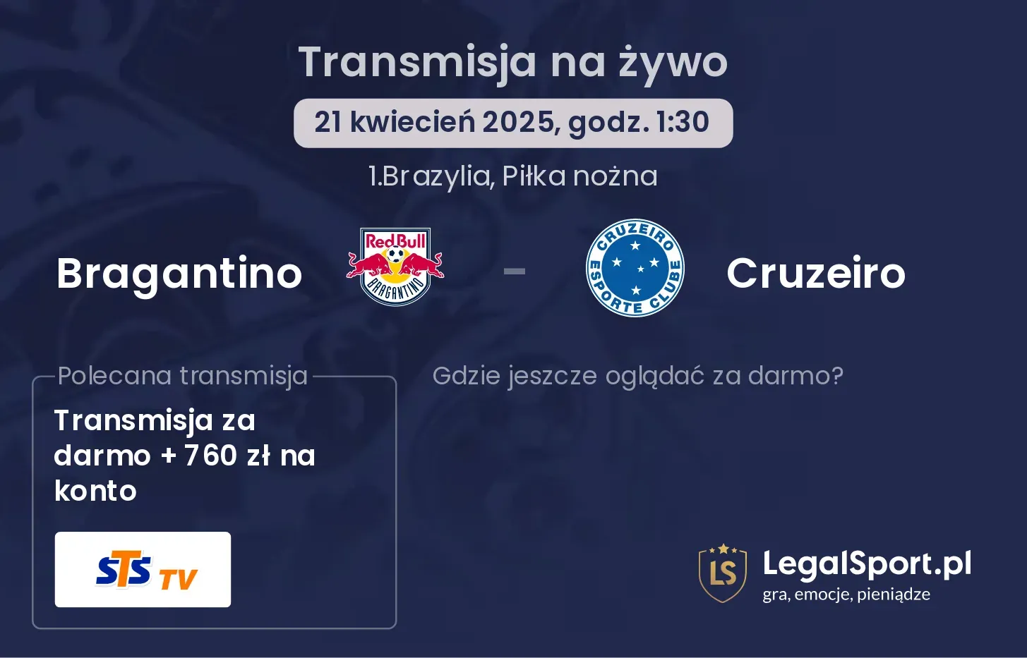 Bragantino - Cruzeiro gdzie oglądać?