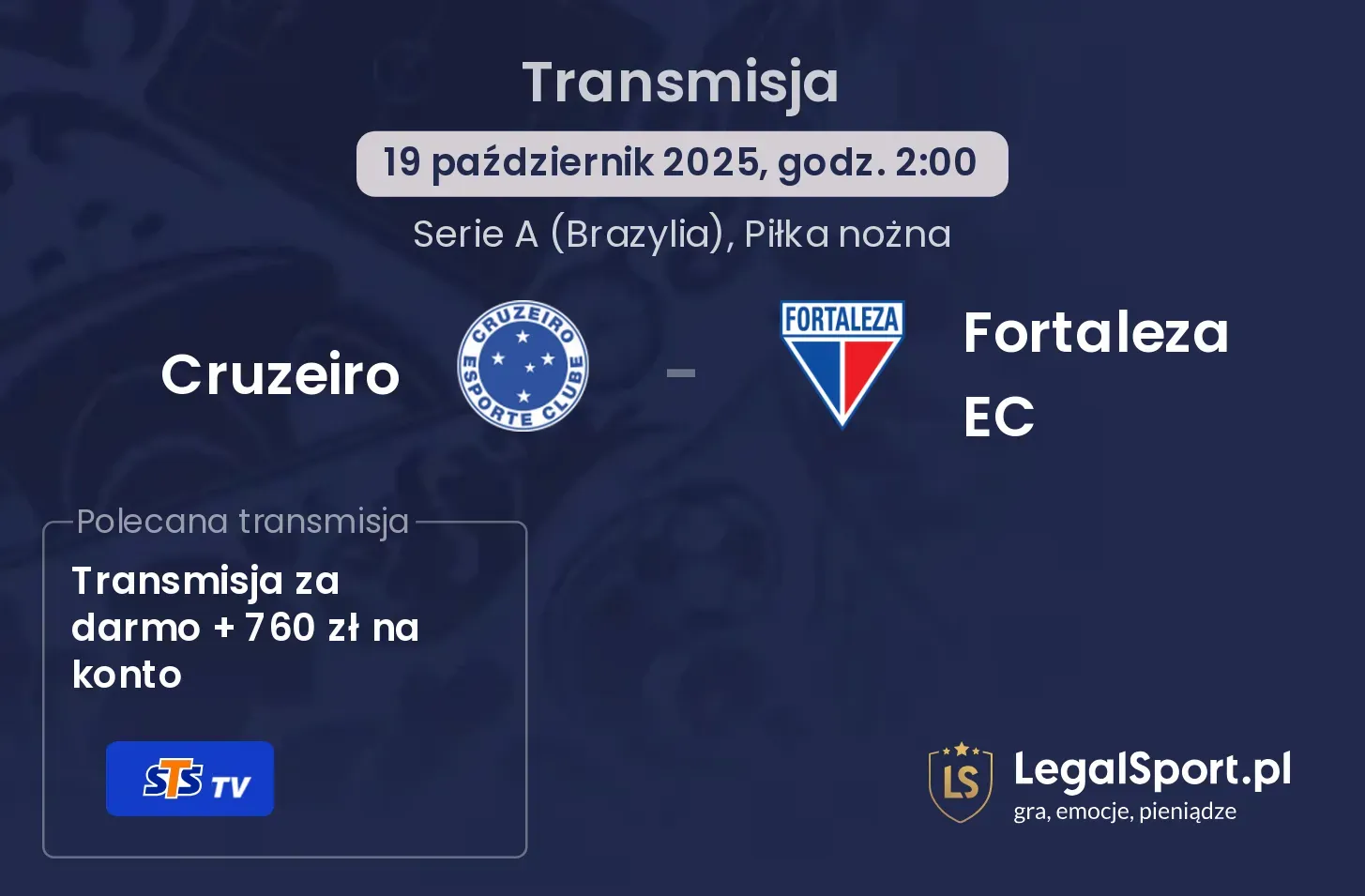 Cruzeiro - Fortaleza EC gdzie oglądać?