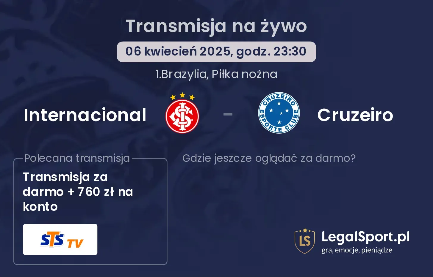 Internacional - Cruzeiro gdzie oglądać?