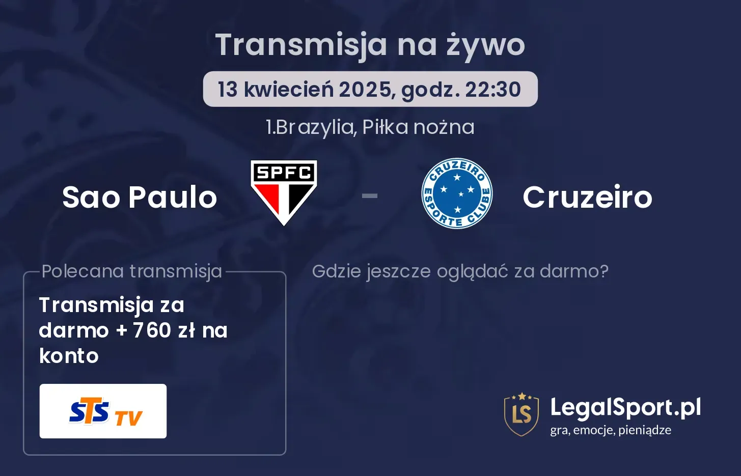 Sao Paulo - Cruzeiro gdzie oglądać?