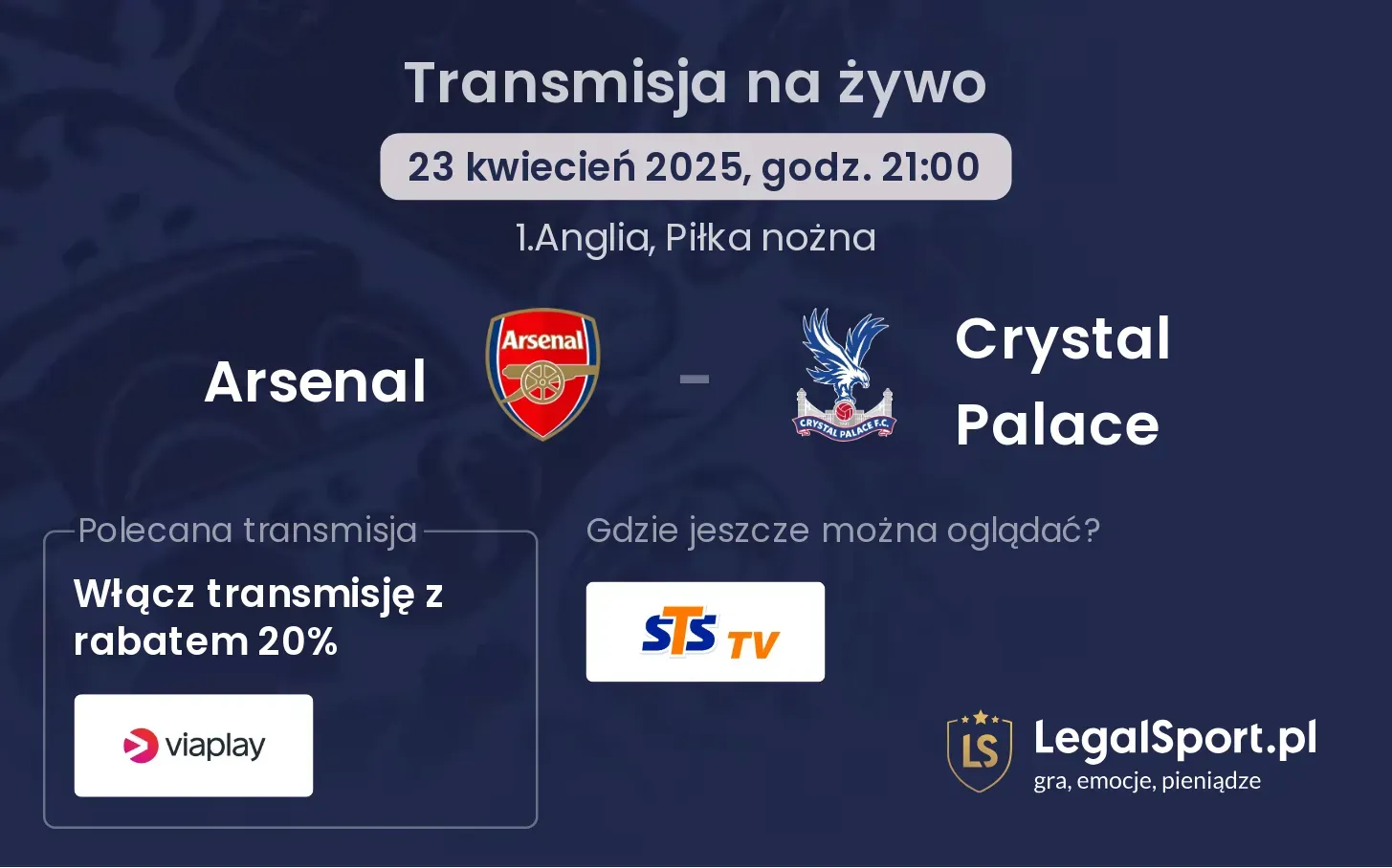 Arsenal - Crystal Palace gdzie oglądać?