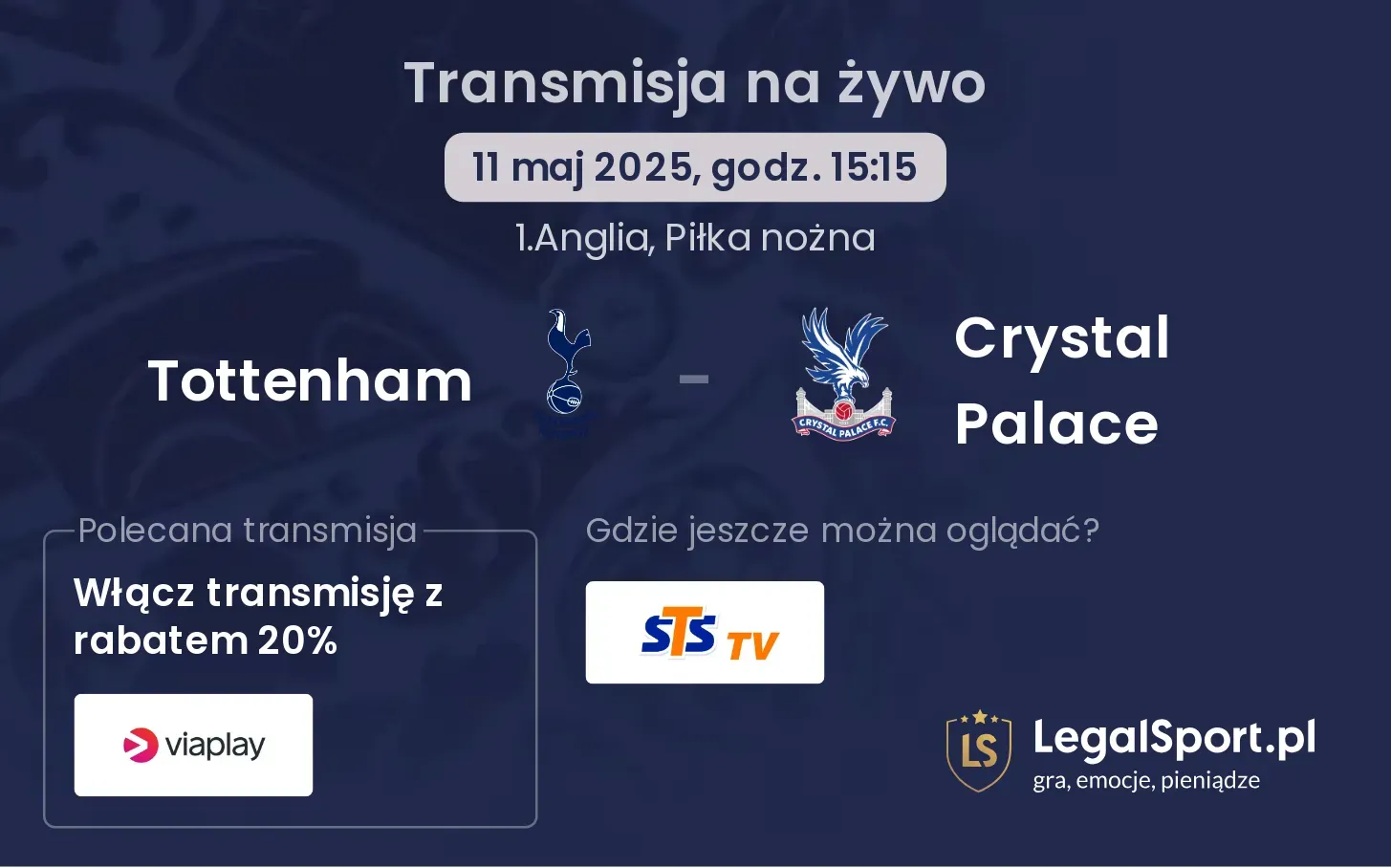 Tottenham - Crystal Palace gdzie oglądać?