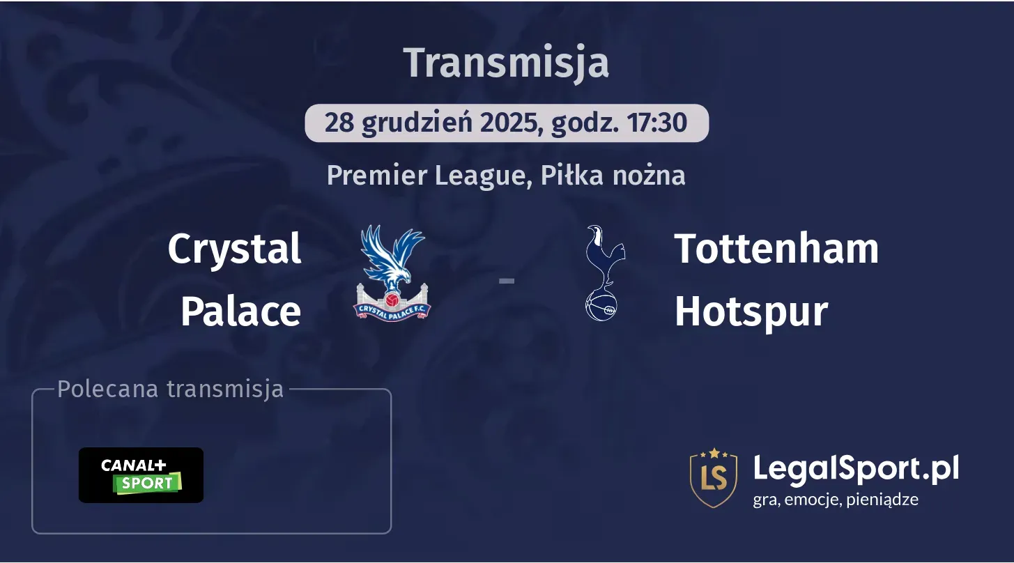 Crystal Palace - Tottenham Hotspur Transmisje