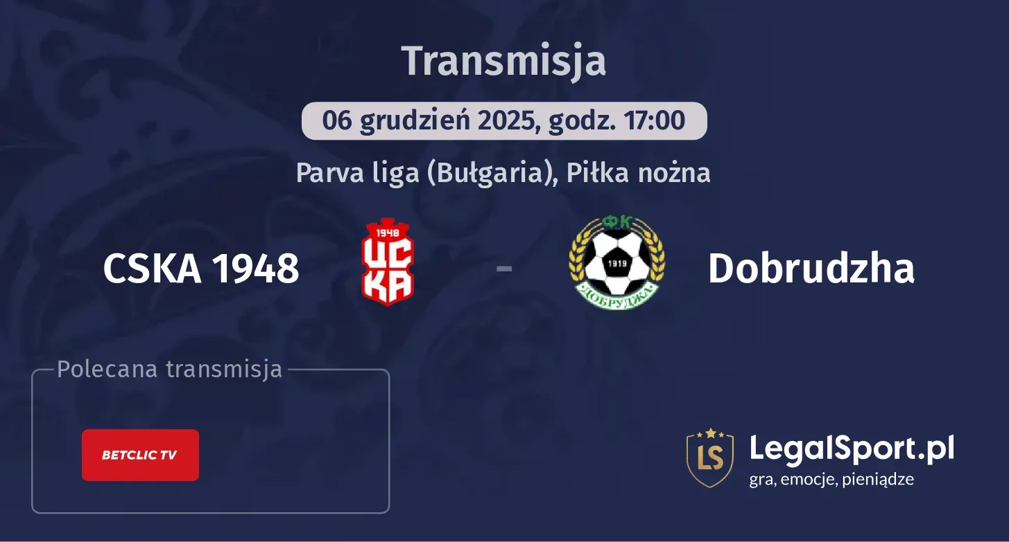 CSKA 1948 - Dobrudzha Transmisje