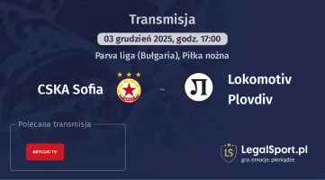 CSKA Sofia - Lokomotiv Plovdiv gdzie oglądać? (03.12)