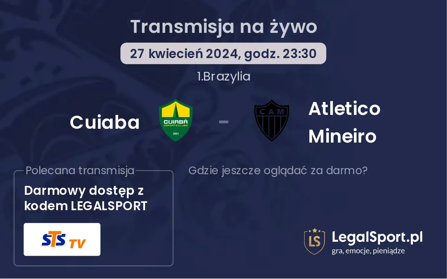 Cuiaba - Atletico Mineiro transmisja na żywo