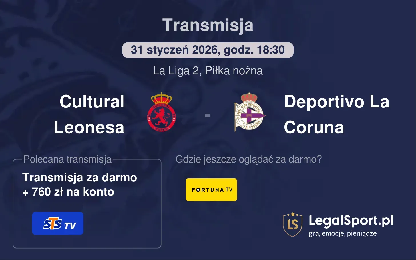 Cultural Leonesa - Deportivo La Coruna Transmisje