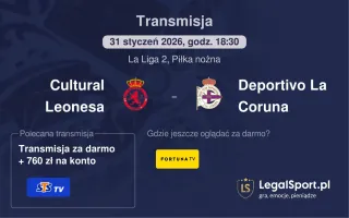 Cultural Leonesa - Deportivo La Coruna gdzie oglądać? (31.01)