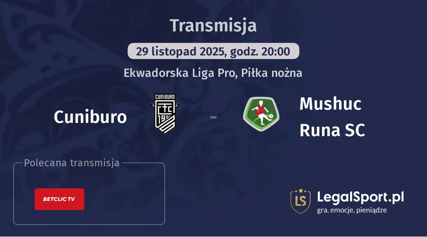 Cuniburo - Mushuc Runa SC Transmisje