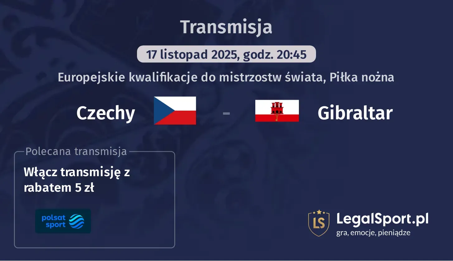 Czechy - Gibraltar Transmisje