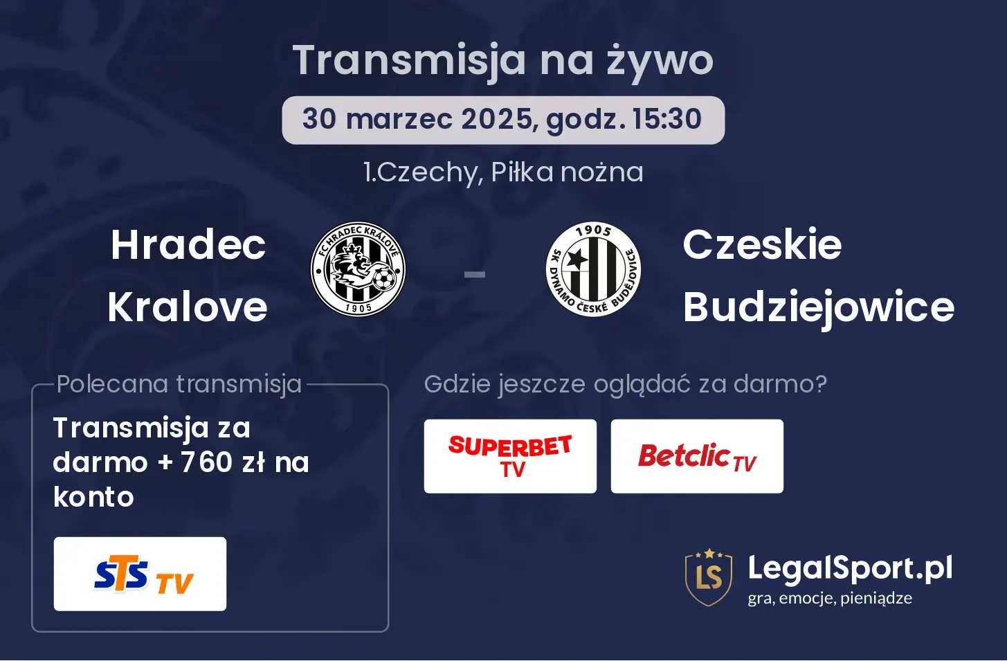 Hradec Kralove - Czeskie Budziejowice gdzie oglądać?