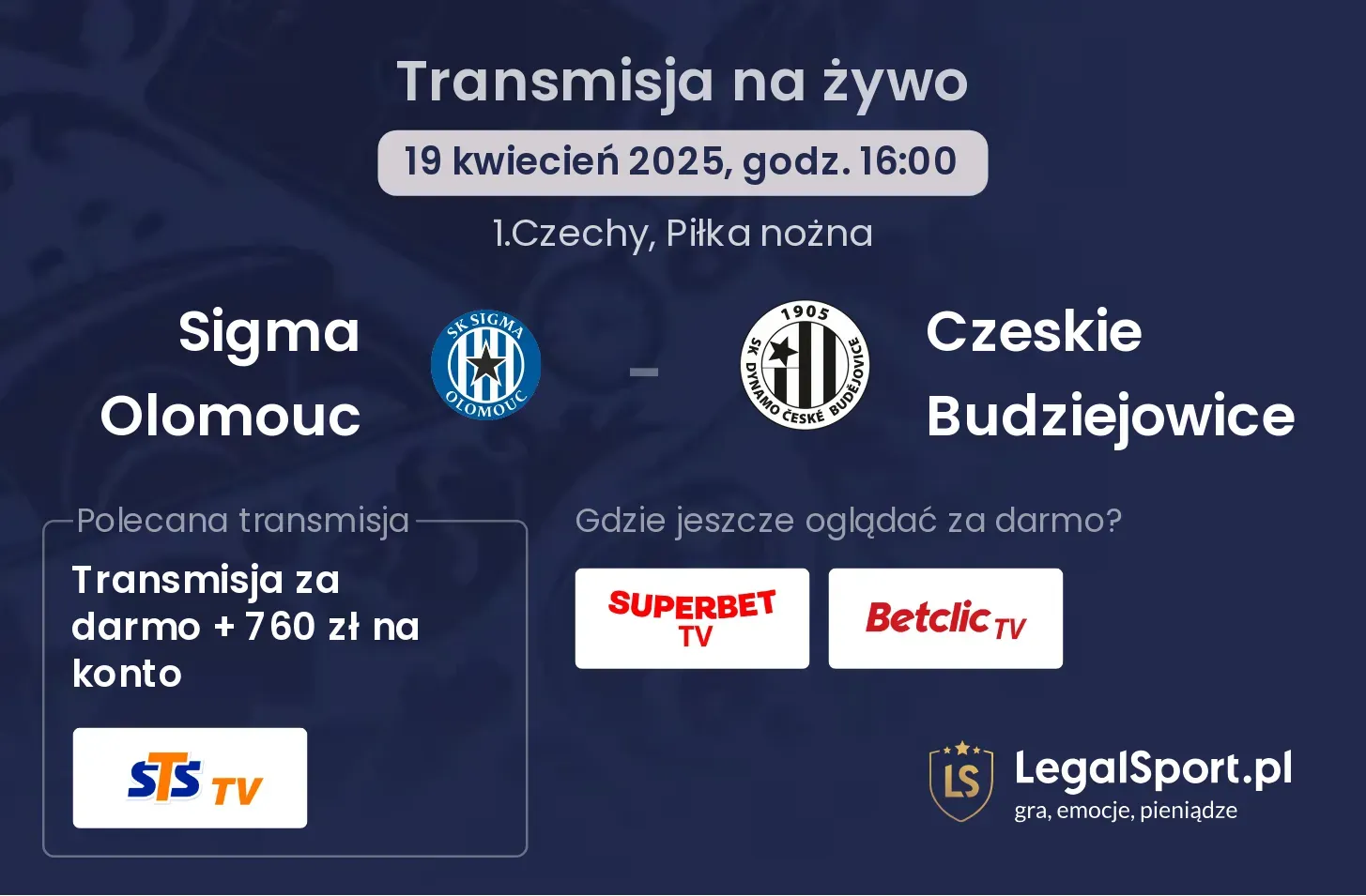 Sigma Olomouc - Czeskie Budziejowice gdzie oglądać transmisję?