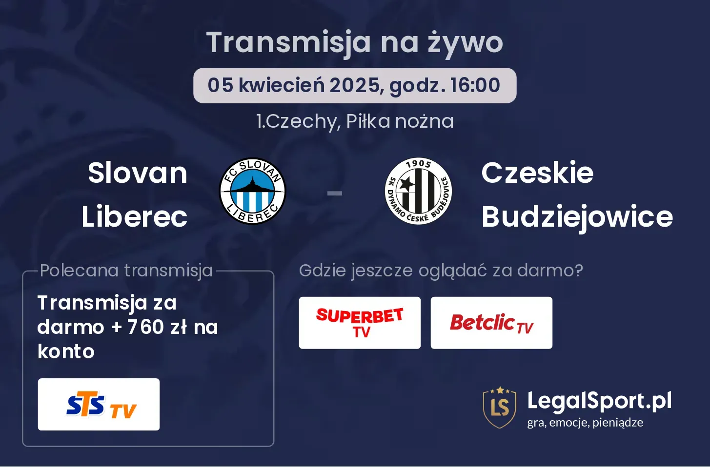 Slovan Liberec - Czeskie Budziejowice gdzie oglądać?