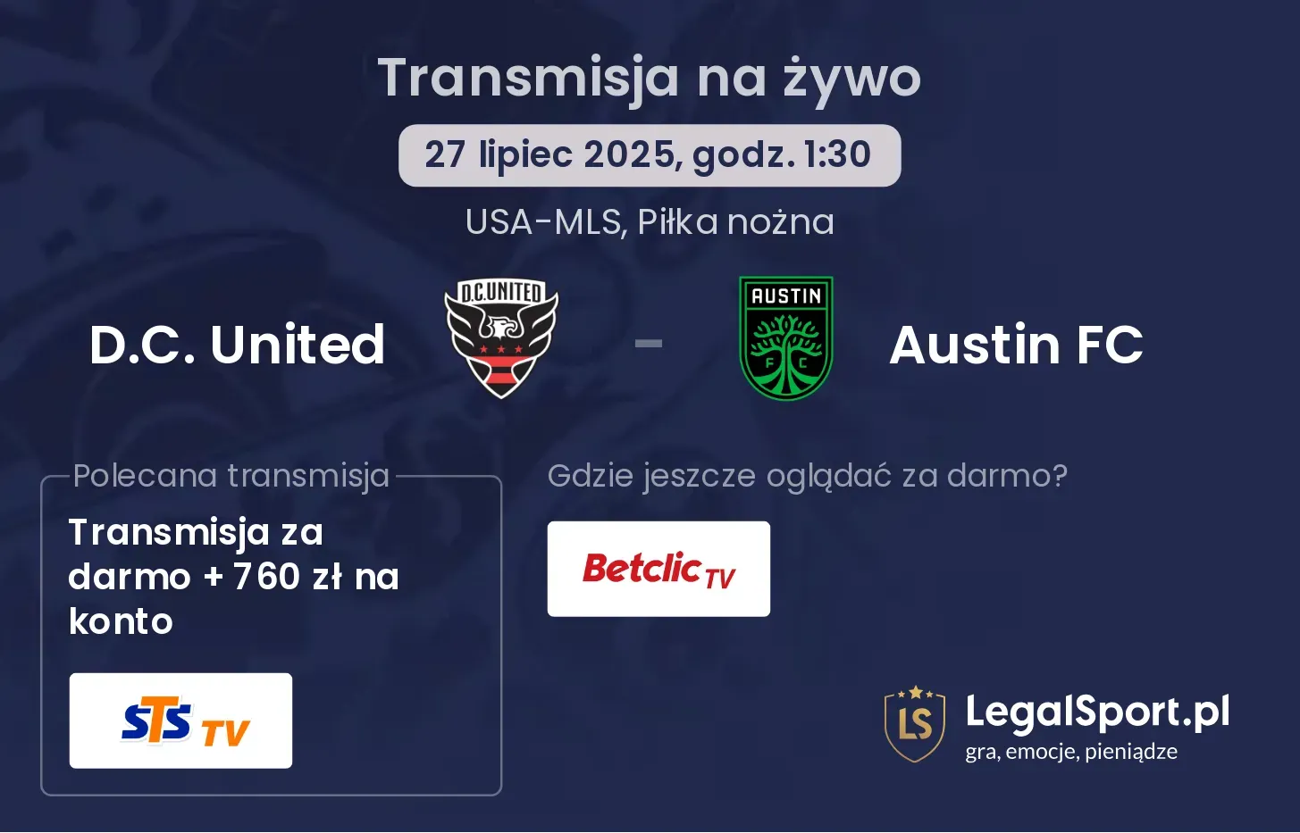 D.C. United - Austin FC gdzie oglądać?