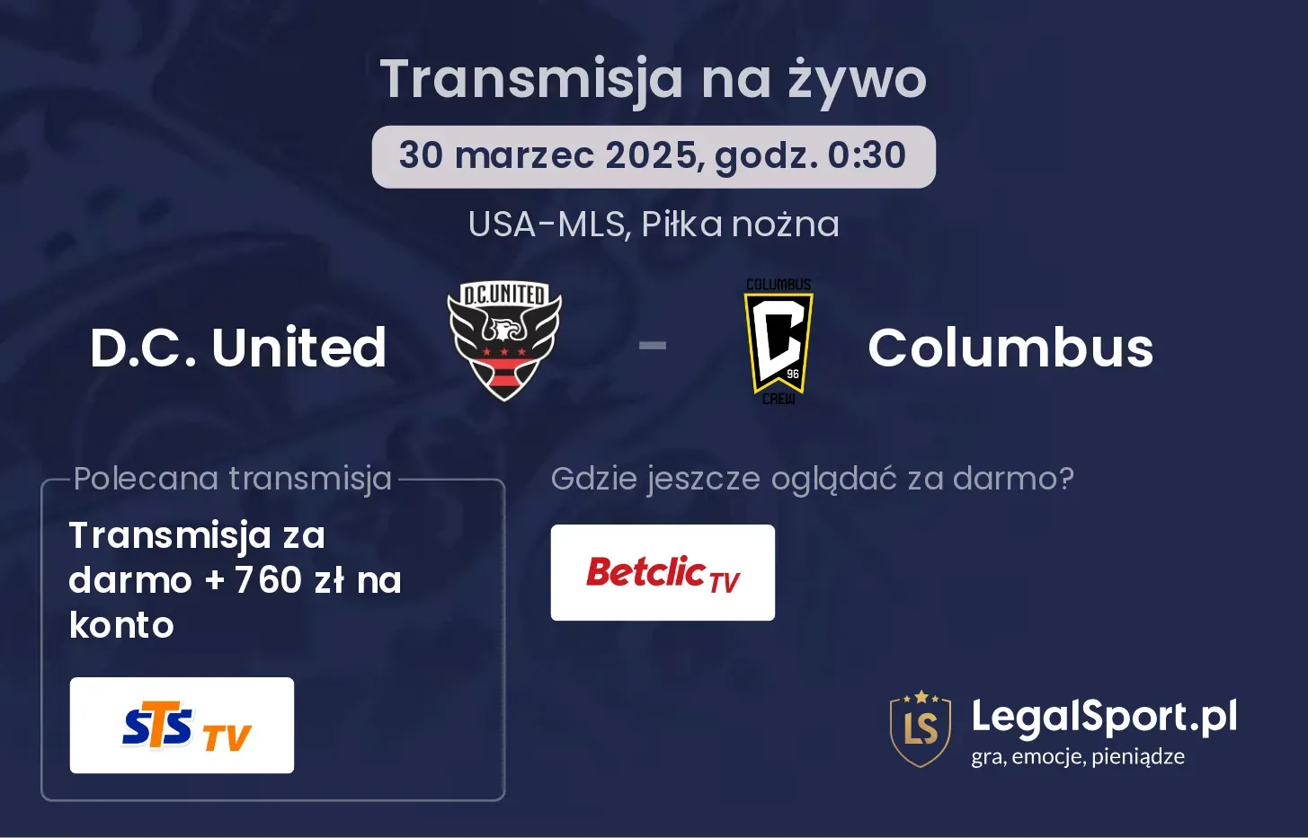 D.C. United - Columbus gdzie oglądać transmisję?