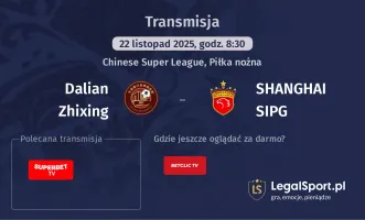 Dalian Zhixing - SHANGHAI SIPG gdzie oglądać? (22.11)